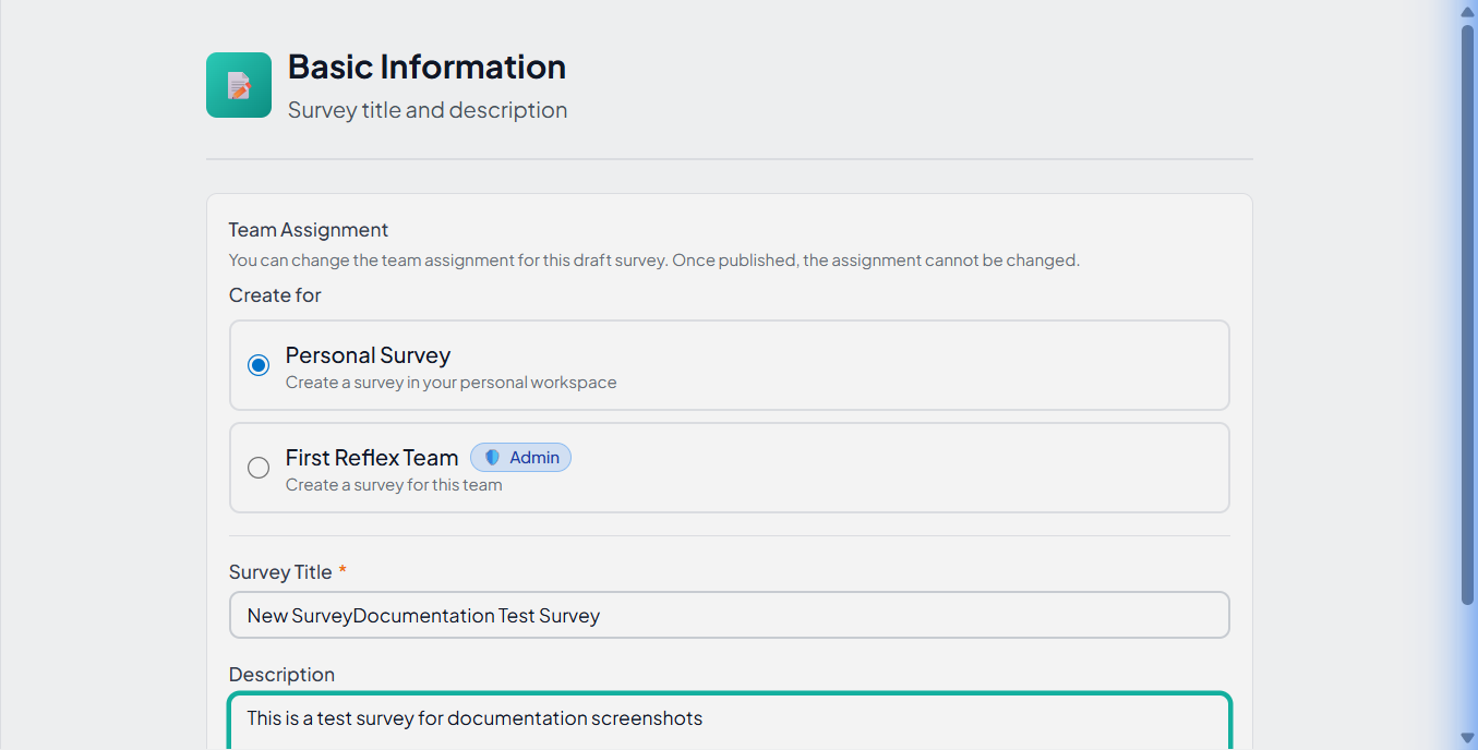 Team selection dropdown